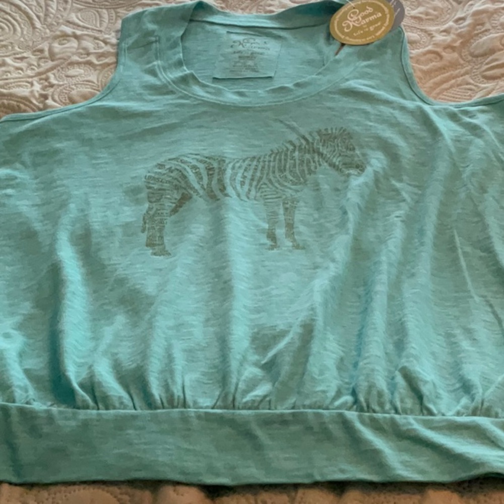 Women’s Aqua Zebra Print Tank Top.